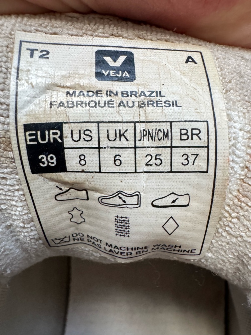 Veja Recife Logo Leather White Natural Velcro Strap Sneakers Size 8 - Picture 8 of 11